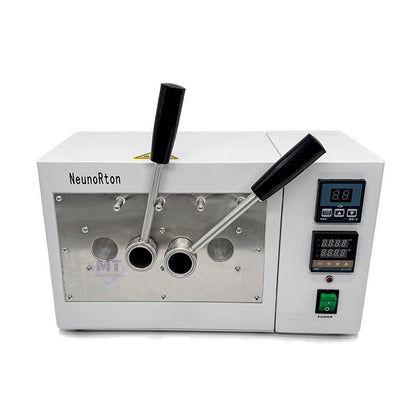 Dental lab tube heater with two upright black nozzles and right-side digital control display
