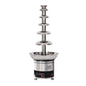 Stainless steel 6-tier chocolate fountain machine with central column and basin