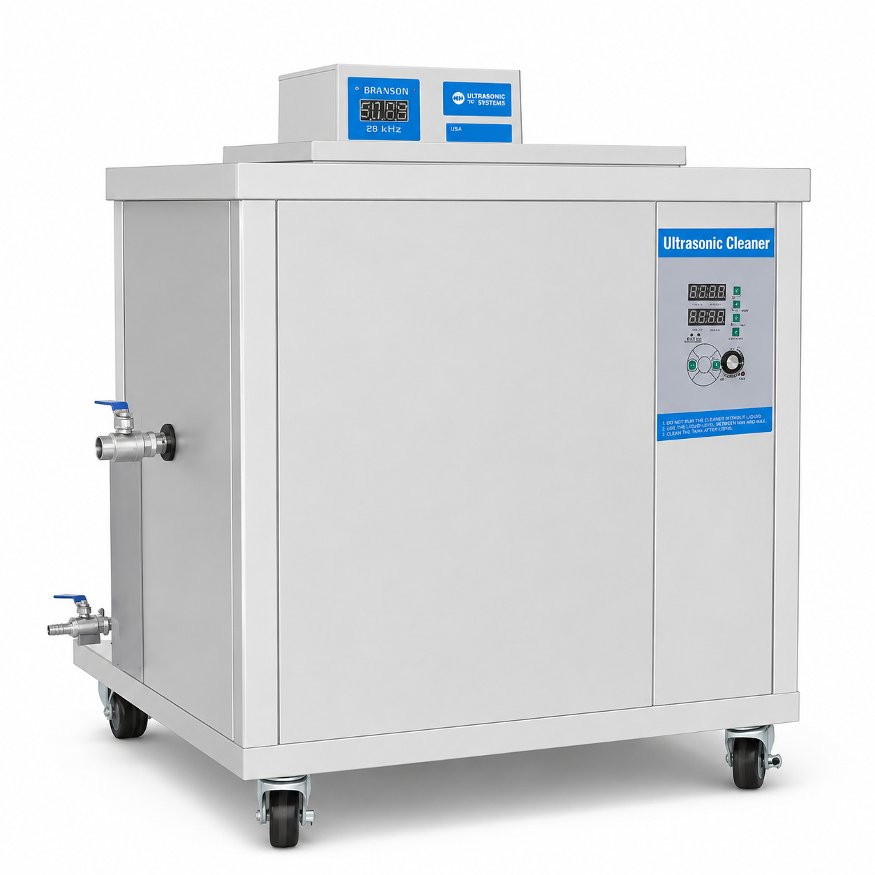 Industrial ultrasonic cleaner machine with stainless steel tank and front control panel