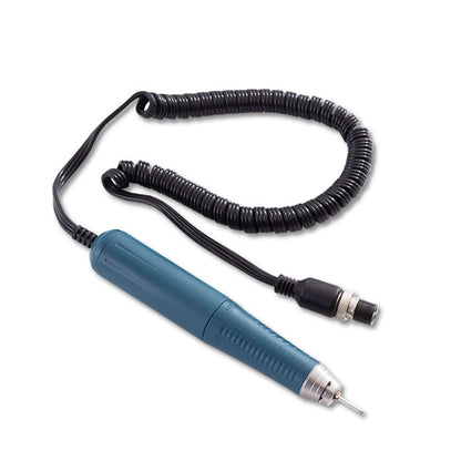 Jewelry micro motor polisher handpiece with coiled black cord and small bit holder
