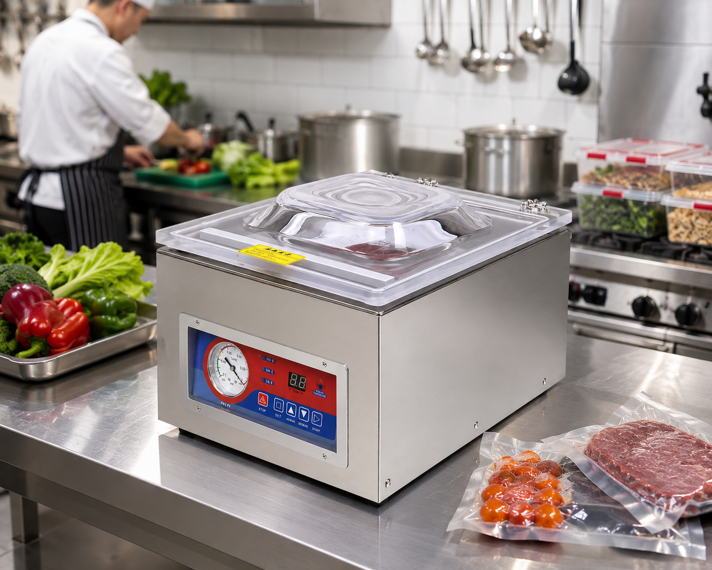 DZ-260C 110V/220V Single Chamber Commercial Vacuum Food Sealer Machine With Electric Operation Automatic Packaging System