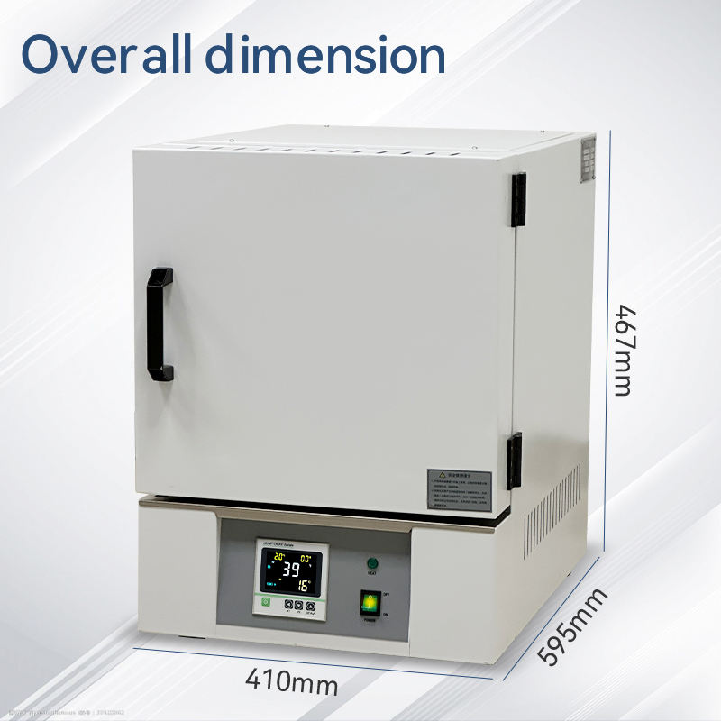 Industrial laboratory furnace with side handles, closed front door, and front control panel