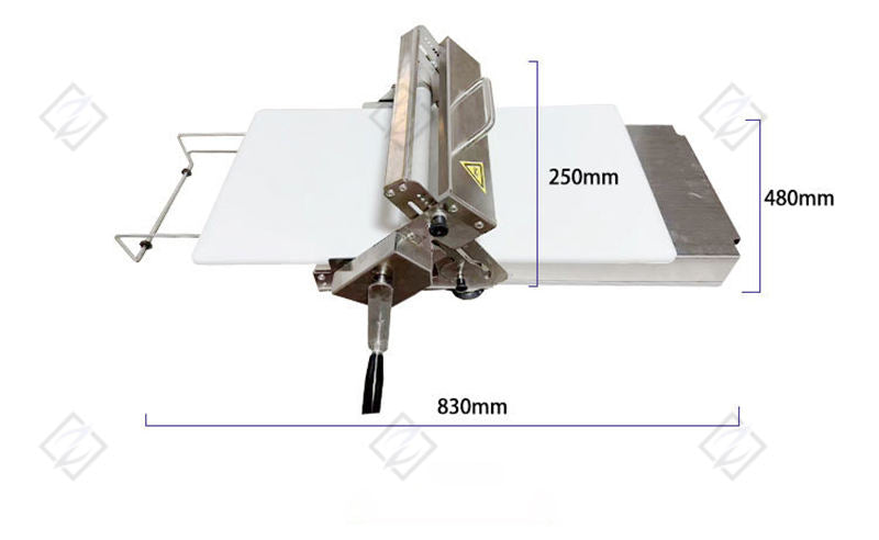Foldable manual dough sheeter machine with roller unit and fold-out support legs