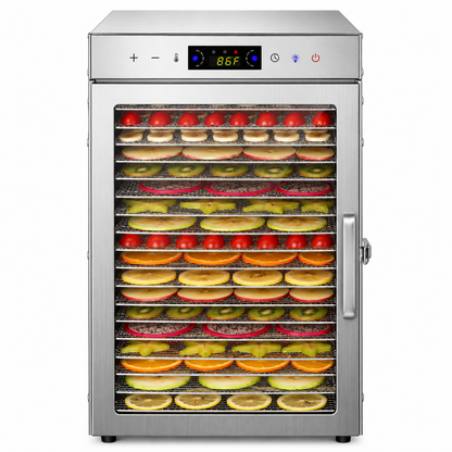 A4 18 Tray 800W 30-90°C Food Dehydrator Machine 110/220V 380V, 304 Stainless Steel Drying Racks For Fruit Meat Herbs Seafood Tea
