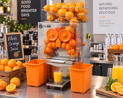 BKN-2000EH 120W 20 Oranges Per Minute 110V/220V Automatic Orange Juicer Machine With Stainless Steel Filter And Reverse Protection System