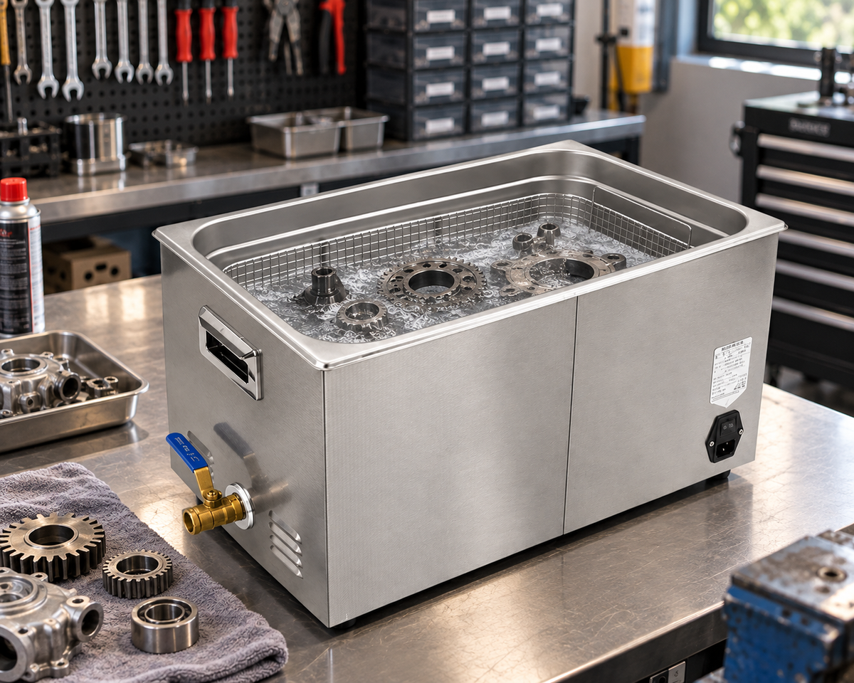 CJ-100S 30L 840W 40kHz AC100-240V Ultrasonic Cleaning Machine, 0-80C Heated SUS304 Stainless Steel Tank