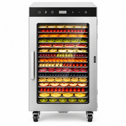 H-HGJ10X 10 Tray 30-90°C Multi Layer Food Dehydrator Machine, PLC Controlled 304 Stainless Steel Drying Trays