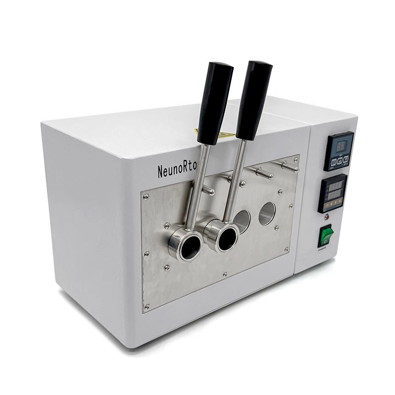Dental lab tube heater with dual black heating nozzles and digital display control panel