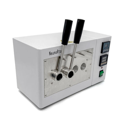 Dental lab tube heater with dual black heating nozzles and digital display control panel
