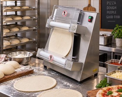 WK-PS400 0.39kW 100-400mm 110V/220V Automatic Pizza Dough Sheeter Machine, One-Touch Dough Pressing System 50-500g Capacity