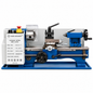 A Y300 Mini Lathe Variable Speed machine with a blue and silver body, black wheels, and a white control panel on a white background.